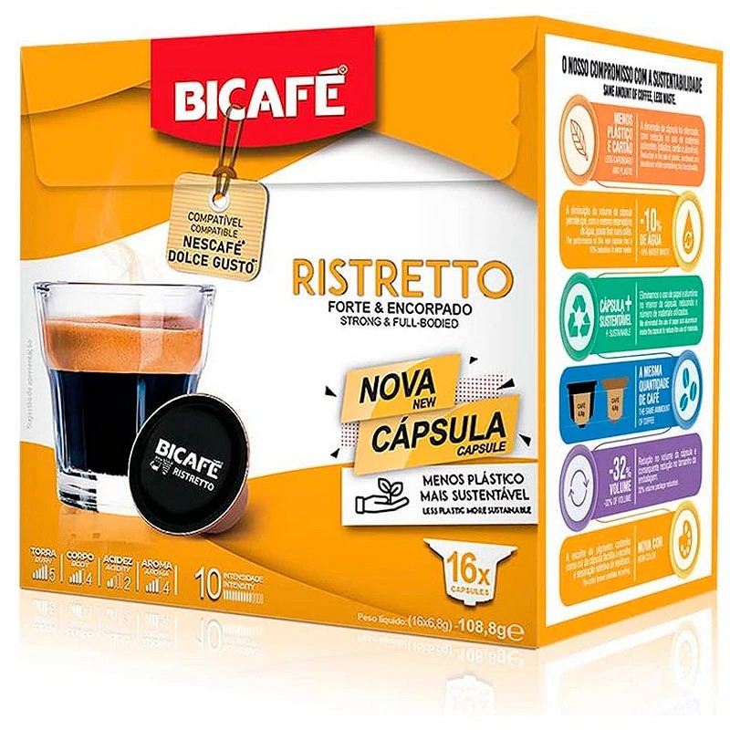 Ristretto Bicafé, 16 cápsulas compatibles con Dolce Gusto