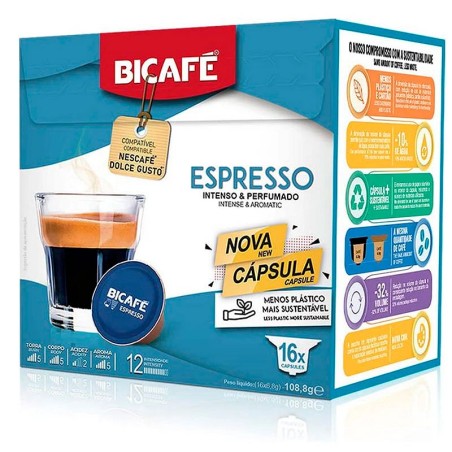 Espresso Bicafé, 16 cápsulas compatibles con Dolce Gusto