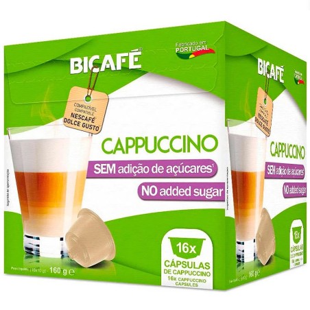 Cappuccino sin azúcar Bicafé, 16 cápsulas compatibles con Dolce Gusto