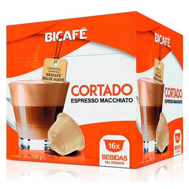 Cortado Bicafé, 16 cápsulas compatibles con Dolce Gusto