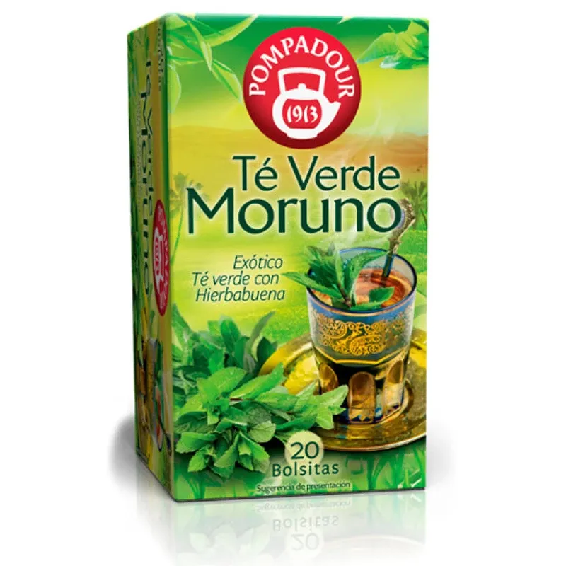 Té verde Moruno con Hierbabuena Pompadour 20 infusiones