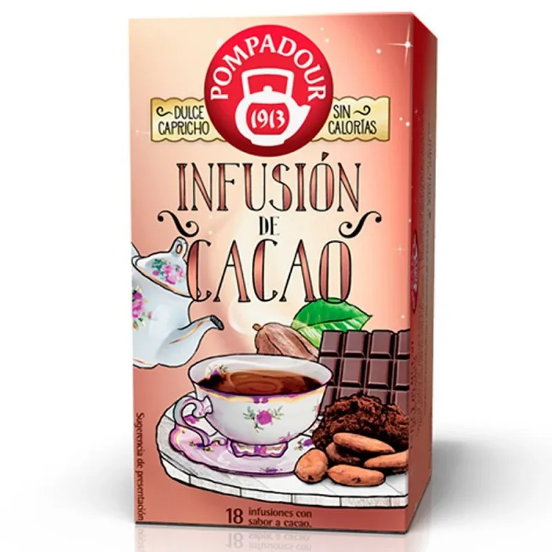 Infusión Cacao Pompadour - 18 Bolsitas de Placer Puro