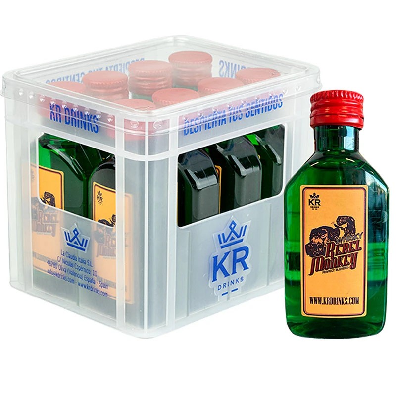 Mini cajón Whisky Rebel 8 botellas de 50 ml. KRDrinks