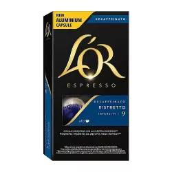 Ristretto descafeinado L'OR, 10 compatibles con NESPRESSO