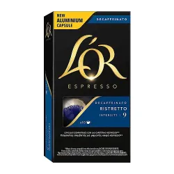 Ristretto descafeinado L'OR, 10 compatibles con NESPRESSO