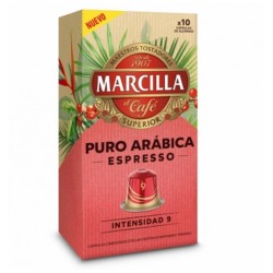 Marcilla Puro Arábica Espresso, 10 cápsulas de aluminio compatibles Nespresso