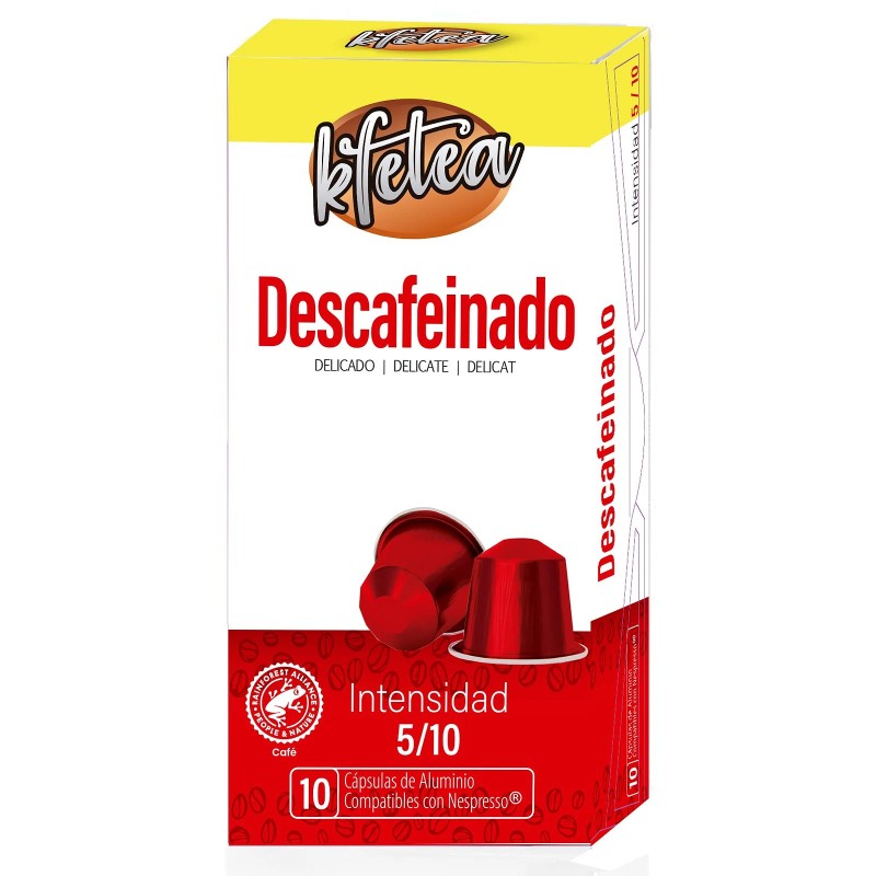 Descafeinado Kfetea Nespresso 10 capsulas rainforest alliance