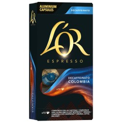 Colombia Descafeinado L'OR caja de 10 cápsulas compatibles con Nespresso