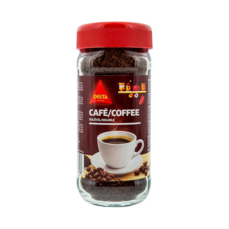 Delta Café Soluble 100g con cafeína Tueste Natural