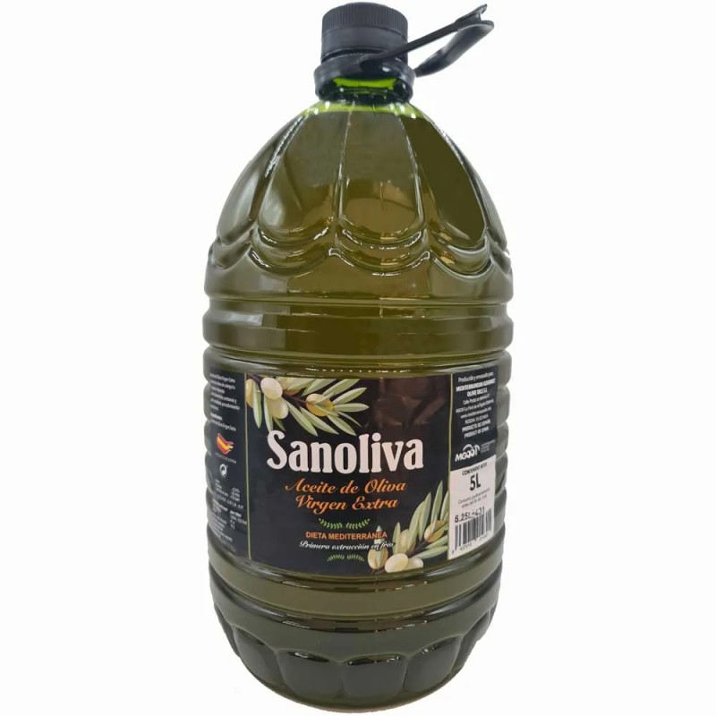 Aceite de oliva virgen Extra Sanoliva  5 litros, procedente de primera extraccion en Frio