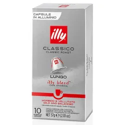 Lungo Clásico Illy 10 cápsulas de café compatibles con Nespresso