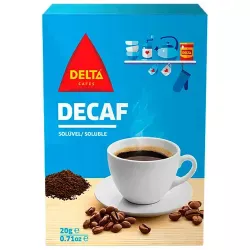 Café soluble descafeinado Delta 10 sobres de 2 gramos