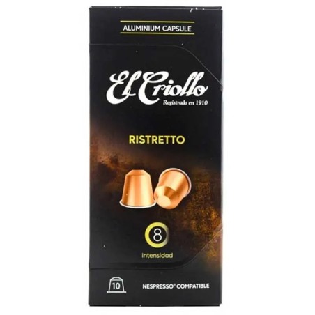 Cápsulas El Criollo Ristretto 10 cápsulas compatibles Nespresso
