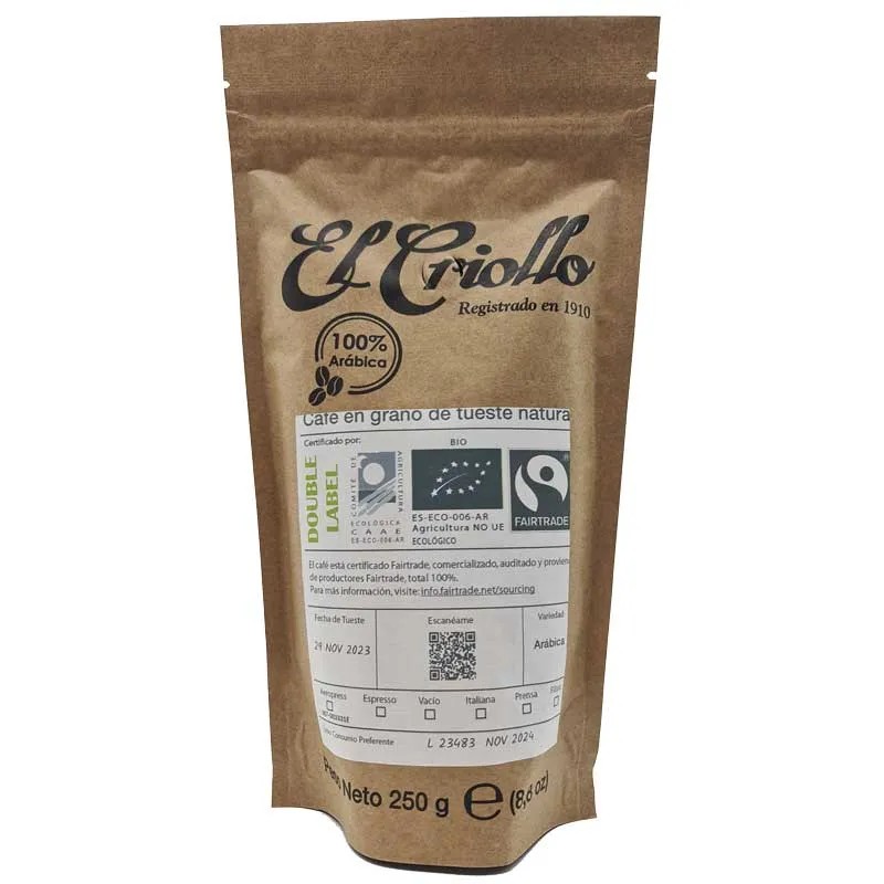 Doble Label 250gr Café en Grano Cafés El Criollo Blend Especial