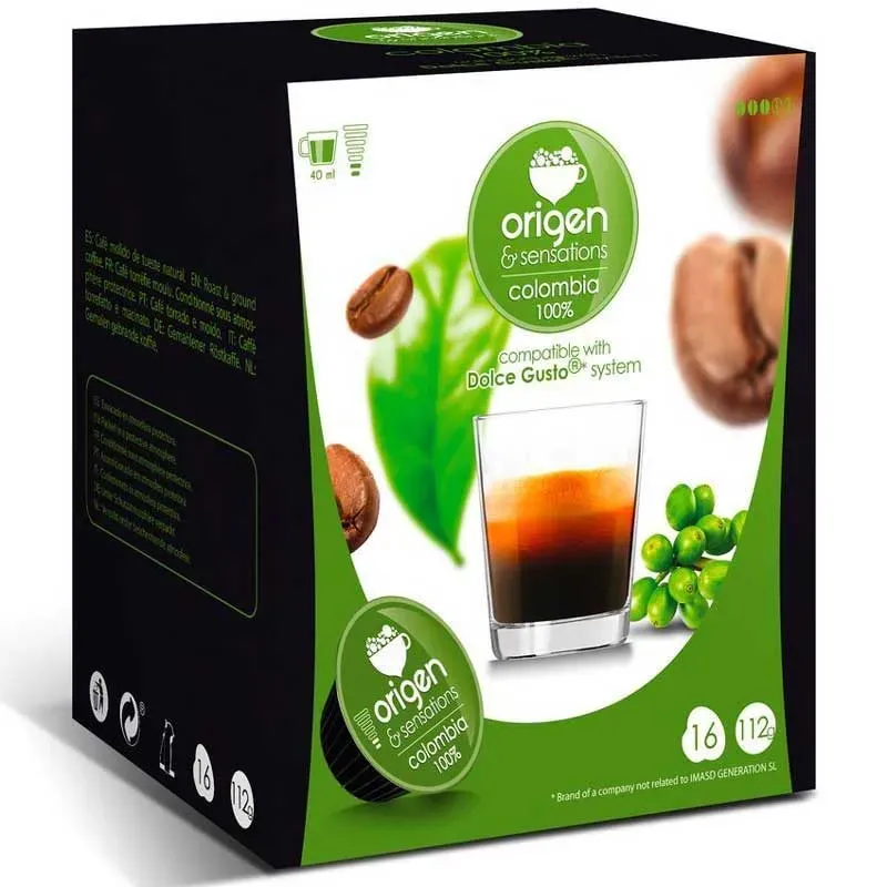COLOMBIA 100%, 16 cápsulas ORIGEN Sensations compatibles Dolce Gusto COLOMBIA 100%, 16 cápsulas ORIGEN Sensations compatibles Dolce Gusto
