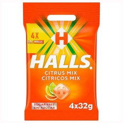 Caramelos Halls Cítrus Mix 4 sticks de 32 gramos