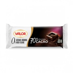 Chocolate Valor 70% Cacao Sin Azúcarcar 20 chocolatinas de 35 g