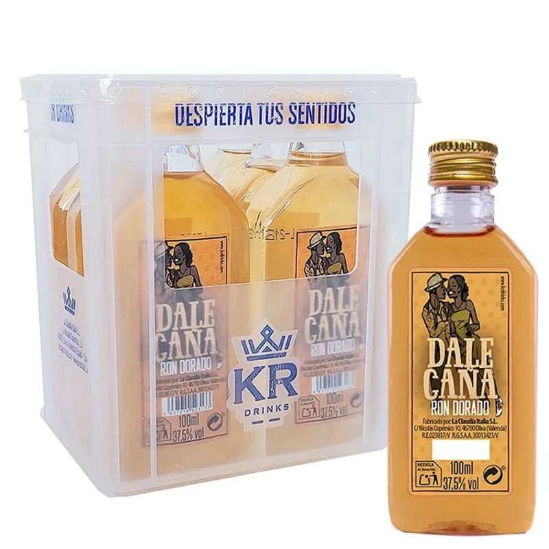 Ron Dorado Dale Caña. Mini pack de 8 botellas x 50 ml.