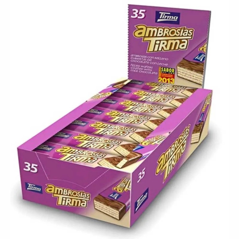 Ambrosia Chocolate con leche Tirma, caja 35 unidades.