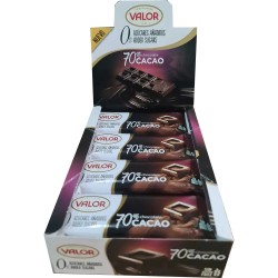 caja Tableta Impulso Chocolate Valor 70% Cacao Sin Azúcarcar 20 chocolatinas de 35 g