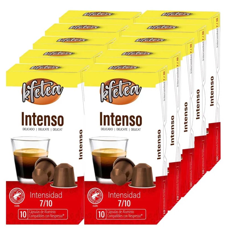 Intenso Kfetea Nespresso: 10 cajas de 10 cápsulas cada una