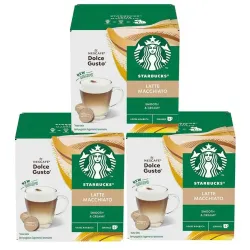 3 cajas de Latte Macchiato STARBUCKS 6 + 6 cápsulas compatibles Dolce Gusto