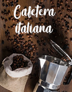 Cafeteras café molido tradicional italiana.