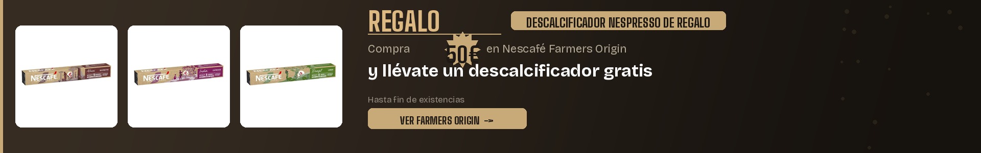Regalo Descalcificador Nespresso en compras de 50 euros en Farmers Origin